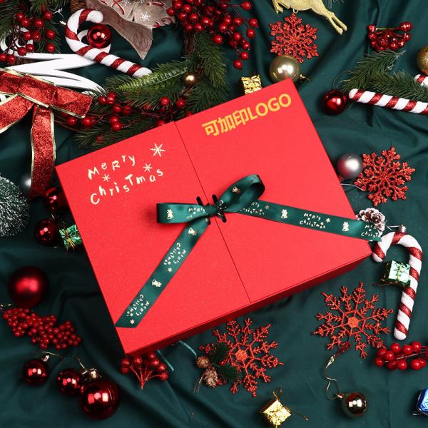 Коробка подарка картона закрытия ленты упаковывая для подарка рождества