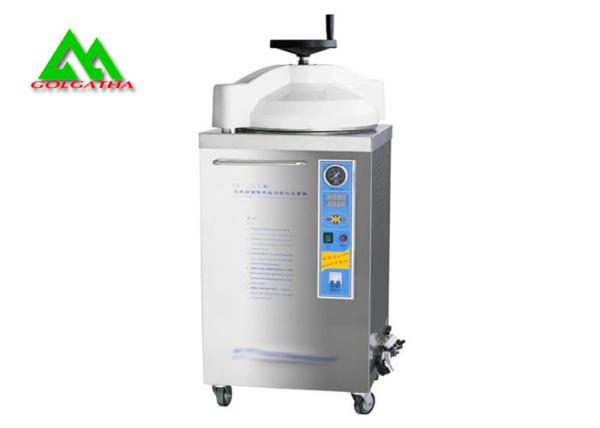 Vertical LED Digital Display Pressure Steam Sterilizer With Wheels Electric Heating