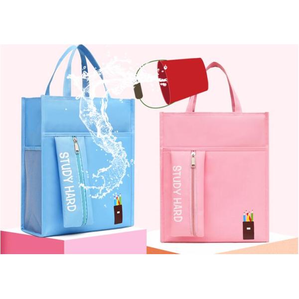 Factory Price Students' Tutorial Bags A4 Canvas Waterproof Hand Bag Pencilbag Large Capacity Schoolbag Office School Supplies