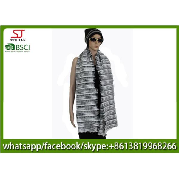 176g 180*60cm 100%Acrylic woven crochet stripe scarf poncho best price factory keep warm fashion china supplying