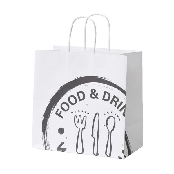 Khaki White Food Takeaway Kraft Paper Brown Shopping Bags With Handle Bulk