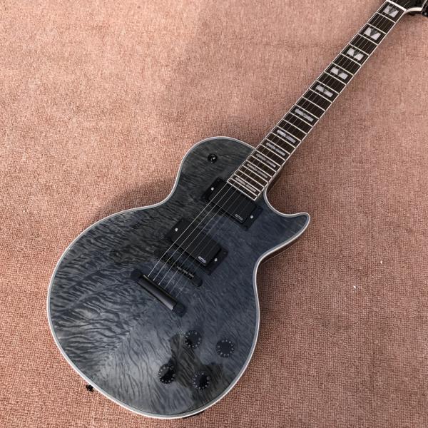 Custom LP electric guitar, Transparent black burst maple top, Active pickup electric guitar, free shipping
