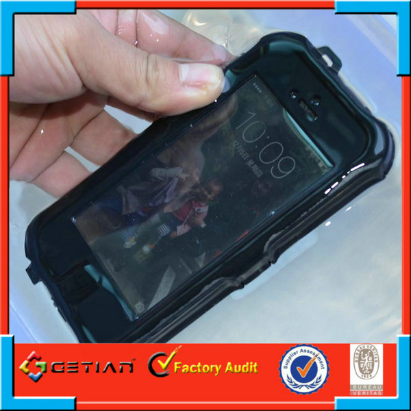 Caso fresco de la prenda impermeable del iPhone 5s de la PC del negro TPU/cubierta a prueba de choques de los accesorios