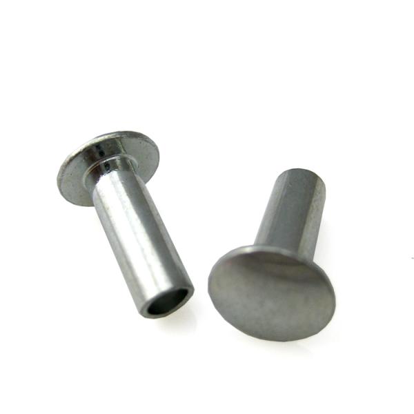 Rivets semi-tubulaires M5 testés pour leur fiabilité et leur dureté avec tête de treillis nickelée