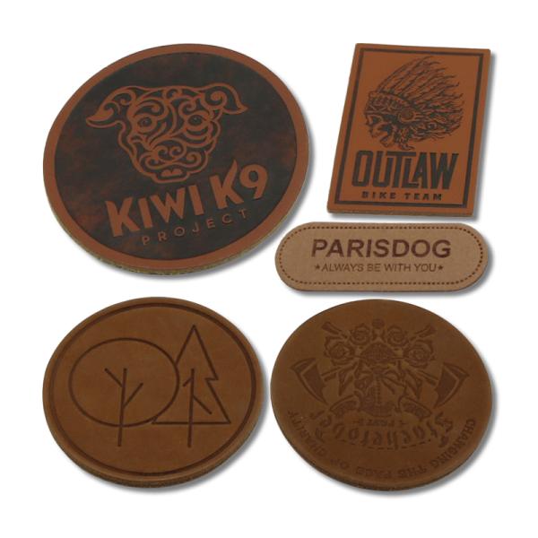 Debossed Logo Custom Leather Labels PMS Jeans Trucker Hat Leather Patch