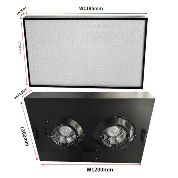 Corrosion Resistant FFU Filter Fan Unit Black Cold Plate Paint For Clean Room