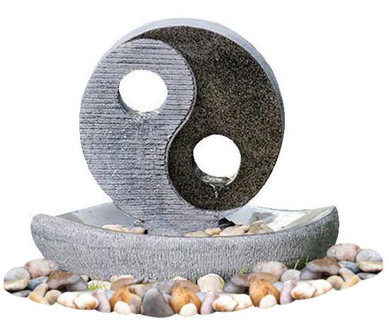 2 LED Lights Oriental Buddha Water Fountain With Light , Taiji Diagram Shape 23