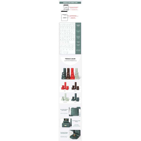 Octagonal army green Velvet Jewelry Box customizable flip Jewellery Box With Golden patch