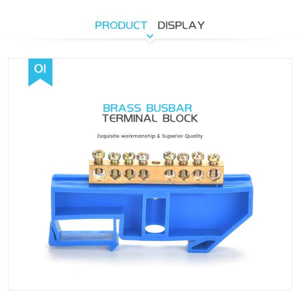 Рельс Din установил блок терминала голубое 500V/17.5A шинопровода терминального шинопровода нейтральный