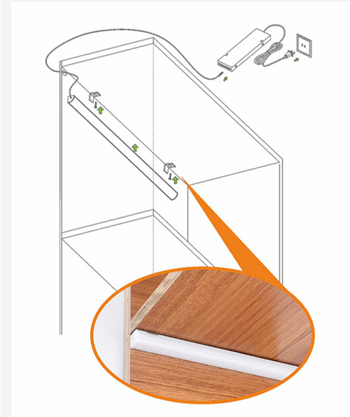 Cabinet Lights Voltage Recessed LED Aluminum Strip Light for Under Cabinet and Closet