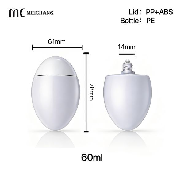 60ml Food-Grade PE Primer Container with Airtight Sealing for Professional Cosmetic Packaging