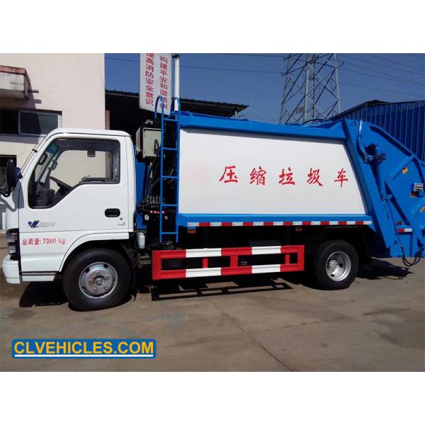 ISUZU 600P 7CBM Automatic Garbage Truck  Power Steering Hydraulic Lift