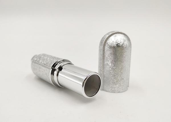 3.5g Silver Color Shiny Empty Lipstick Tubes , Lipstick Tube Packaging Logo Printed