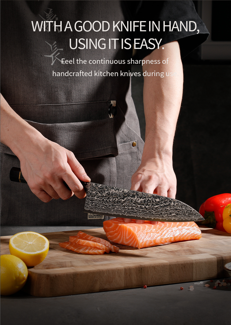 Japanese SLD Steel Gyuto Knife – Hand-Forged 33-Layer Damascus Professional Chef Knife