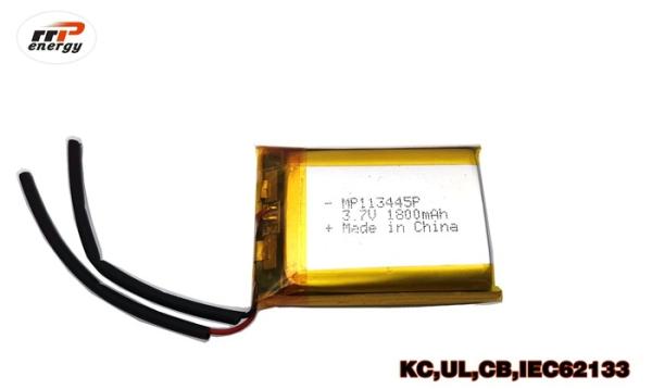 Ultra CB móveis IEC62133 do KC das baterias do Flagger da bateria MP113445P 1800mAh 3.7V do polímero do lítio da densidade de alta energia