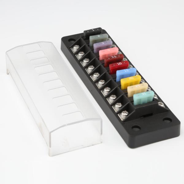 10 Circuit Blade Fuse Box Automotive Auto Boat Marine Fuse Block AMP Fuse Holder
