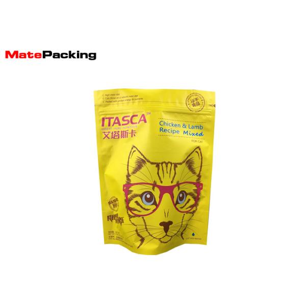 Zipper Stand Up Pet Food Packaging Bags Customized Thickness For Cat