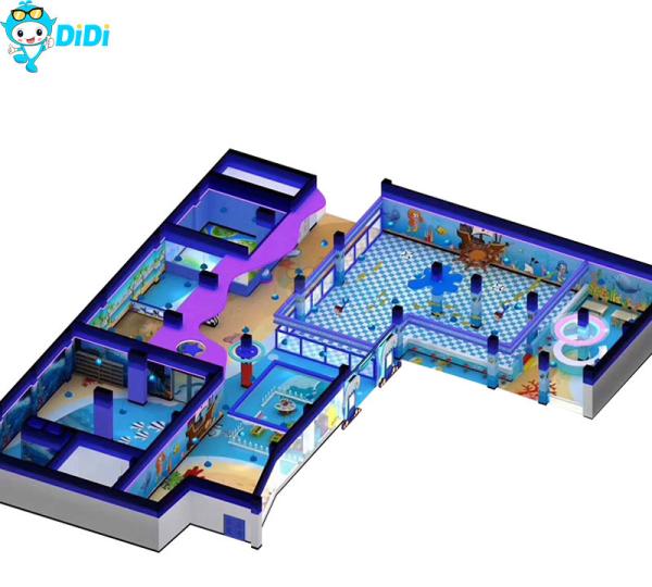 Equipamento de parque de diversões para crianças com tema marinho