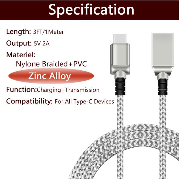 Phone Charger Type C Led Usb Sync Cable High Speed Data Transfer Fashionable