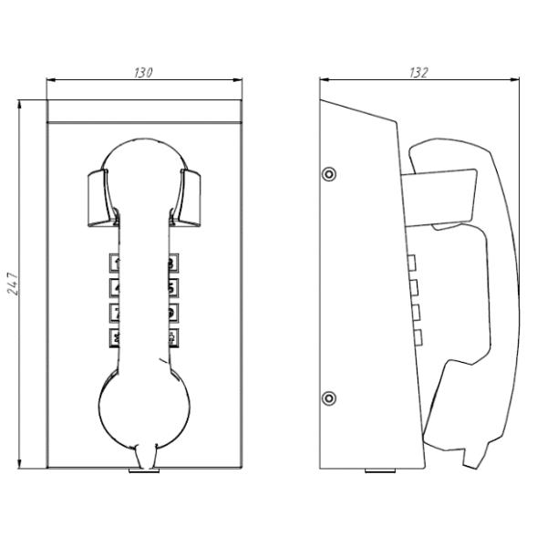 Антивандальный телефон, защищенный от ржавчины, с прочной трубкой и бронированным шнуром