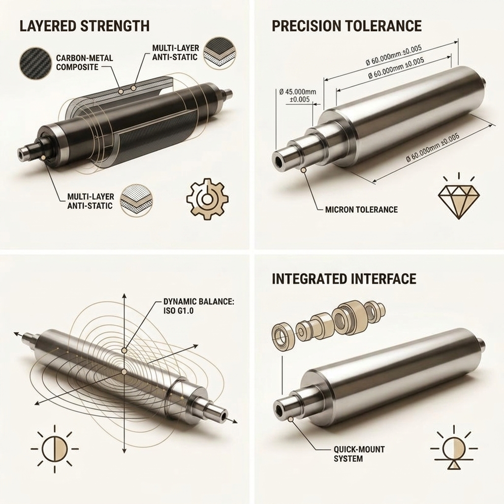 Laser Engraved Ceramic Anilox Roller Trihelical Cell Flexographic Printing Roll 25-600mm Coating Machine