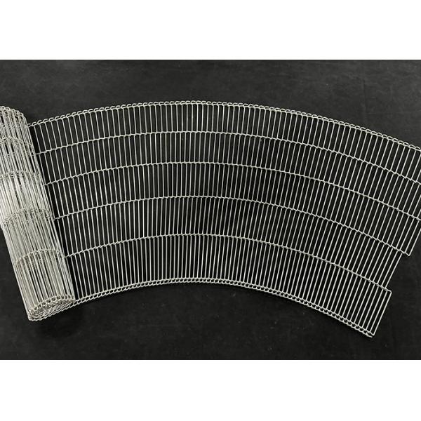 304 Stainless Steel Ladder Link Wire Mesh Flat Flex Conveyor Belts For Curve Conveyor
