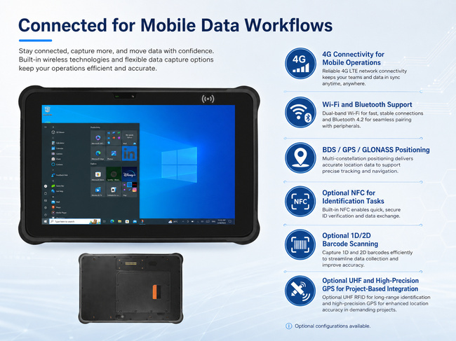 Inspection Rugged Tablet for Field Inspection 10.1 Inch with Battery and Inventory Records