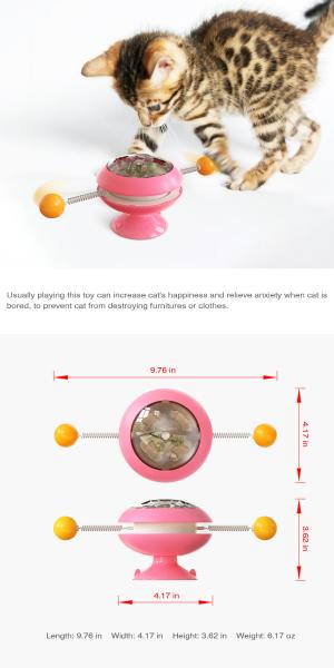 Multifunction Windmill Interactive Cat Toy Turntable Massage Scratching ODM ABS 178g