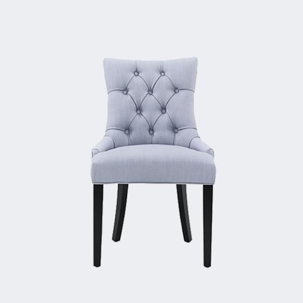 American Style Fabric Accent Chair Luxury Velvet Button Tufted Dining Room With Ring