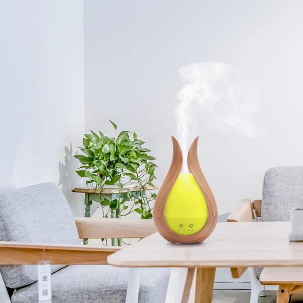 Máquina de aromaterapia doméstica Difusor de aroma de capacidade 300ml Mini umidificadores de ar portáteis de ultra-som com luz noturna