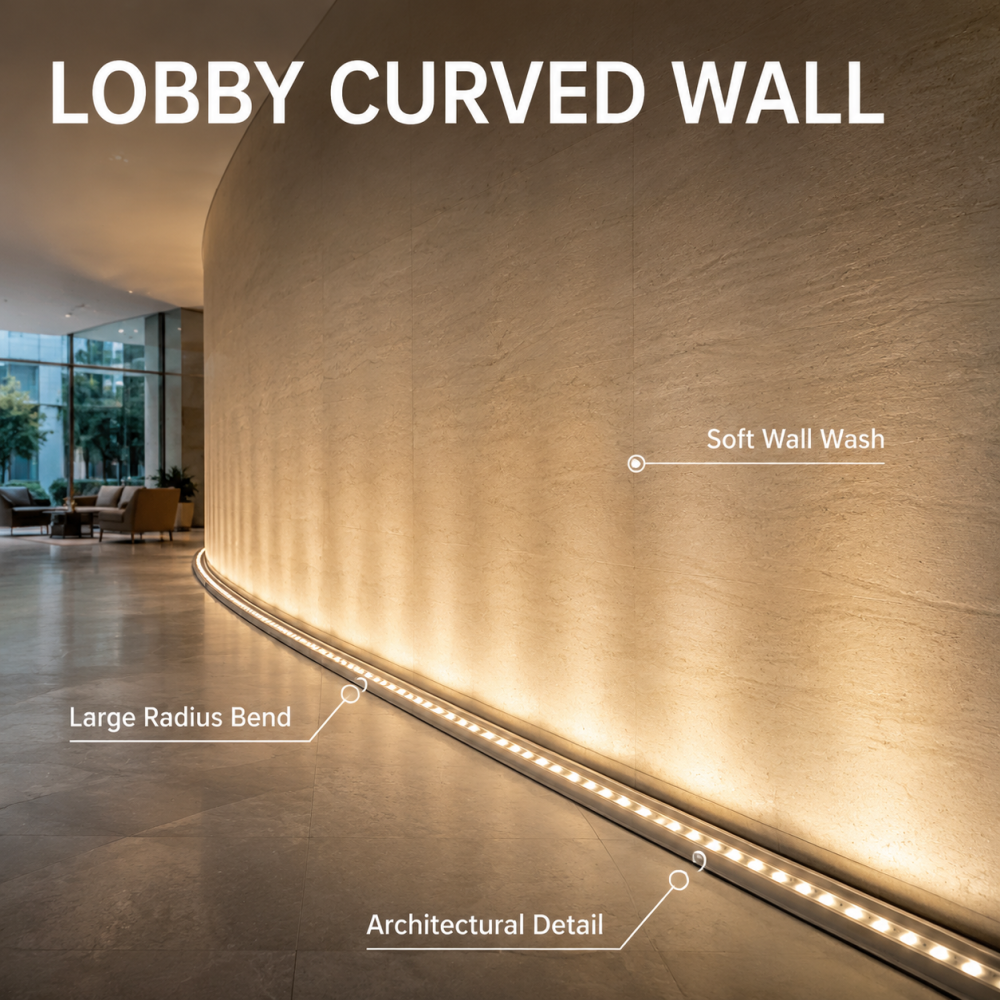 IP66 Flexible LED Wall Washer 48LED/M 18W DC24V Ra80 DMX512 Optional For Facade Lighting