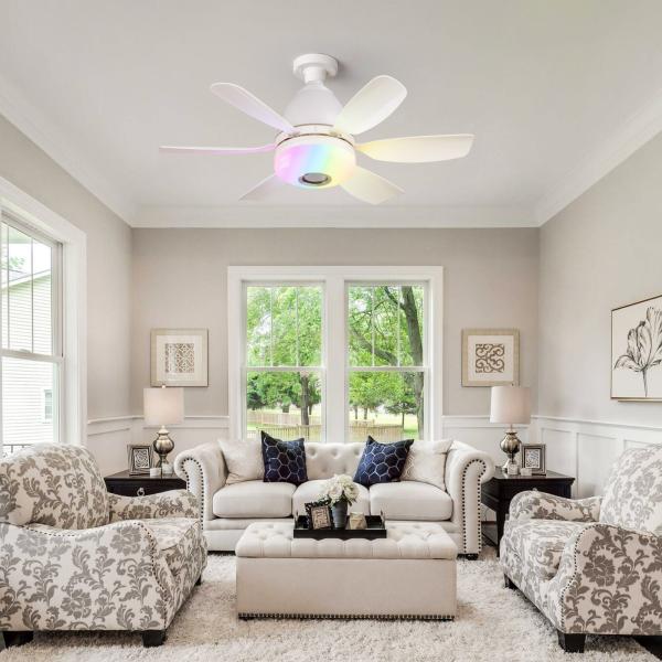 Wholesale factory Intelligent Dimming Home Decoration Ceiling Fan , Moving Head 360 Rotating Ceiling Fan