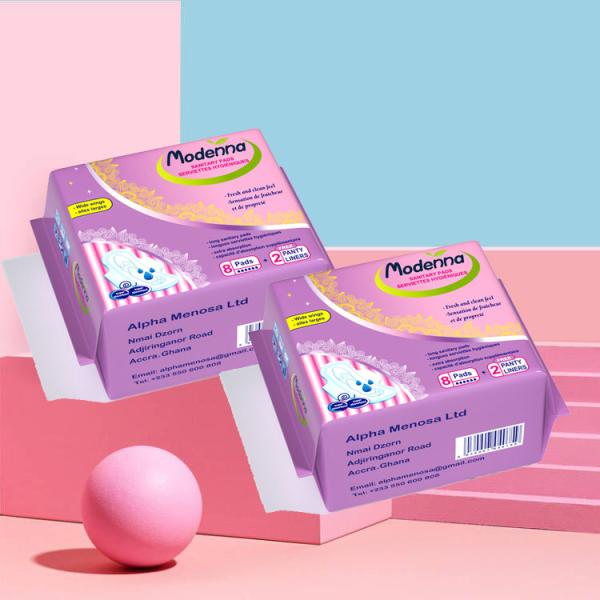 Brand OEM Disposable Big Pack Ultra Thin Sanitary Napkin Packed In Zippered Bag