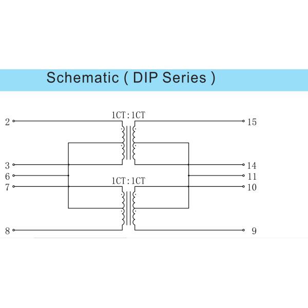 Dip Mounting Type POE Lan Transformer 16 Pin Operating Temperature Ran 0 To + 70℃