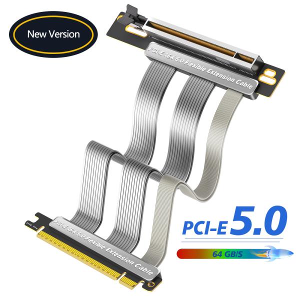 高速PCI-E 5.0 X 16ライザーケーブル PCIe5拡張ケーブル X16 90度垂直設置 GPU拡張カード