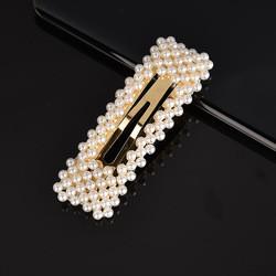 Handmade Pearls Decorative Hair Clips Pin For Makeup Geometric Flower Barrettes Headwear