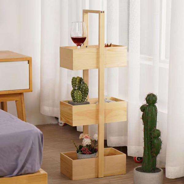 Древесина натуральный цвет 3-уровневый бамбуковый стеллаж стойка водонепроницаемая
