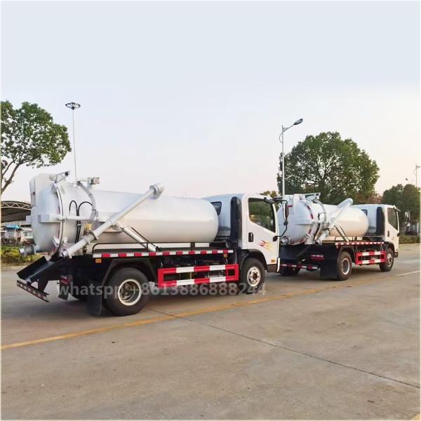 FAW 5000 Liters  Sewage Suction Truck  With Best Price     High-pressure Cleaning Truck   Vacuum Sewer