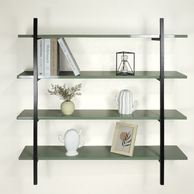 New Design Aluminum Metal Wood Wall Shelf Storage Kid Book Shelf for Living Room