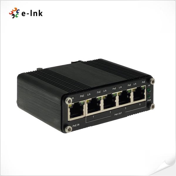 Industrial 1-In 4-Out Gigabit PoE Extender, IEEE 802.3at PoE+, 200m Extension