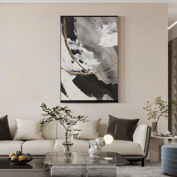 Pintura al óleo abstracta a medida 3D Estereoscópico de textura para decoración de salones modernos