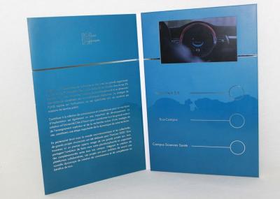 Electronic magnetic button lcd video mailer for education / graduations , A4 / A5 size