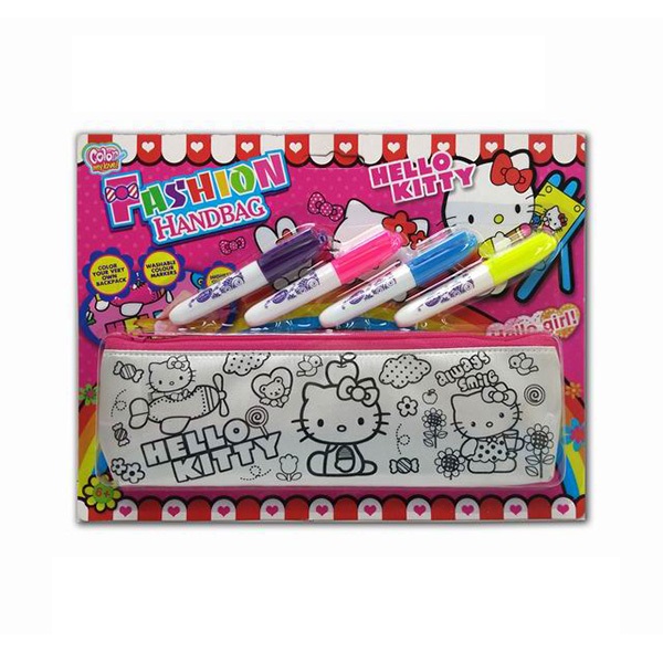 DIY Painting Arts And Crafts Toys Zipper Locked Hand Bag With 4 Marker Pens