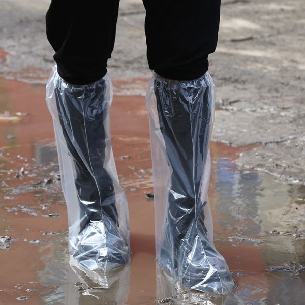 Haixin Knee Shoes Cover Disposable Long Waterproof Boot Covers for Men Women Nonwoven PP PE CPE Knee Waterproof Shoes Cover