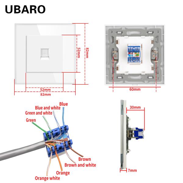 Customized RJ45 Dual Cable Socket Plug Switch Accessories Kit Cat6 1000M Internet Speed