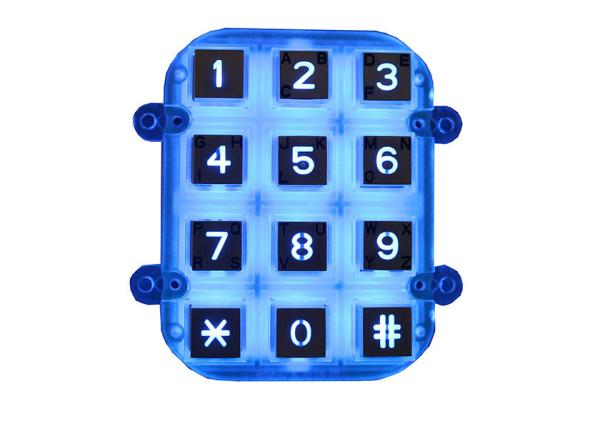 Panel Mount 12 Keys Metal Mechanical Keyboard Zinc Alloy IP65 For Access Entry Kiosk