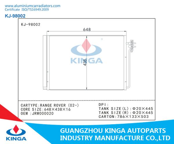 Open Type Aluminum Auto AC Condenser Of RANGE ROVER (02-) WITH OEM JRW000020