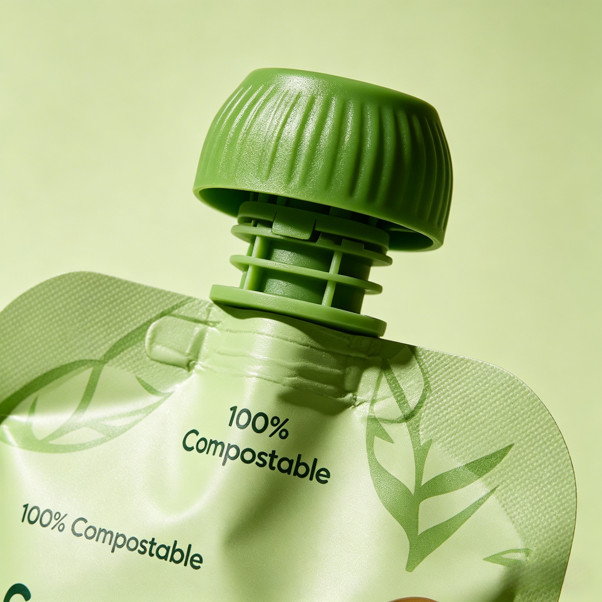 100% Compostable Baby Food Spout Pouch - Eco-Friendly Sustainable Packaging for Organic Purees