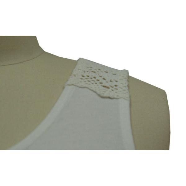Round Neck Flowy Ladies Tank Tops White Camisole Tank Top Lace Stitching Shoulder
