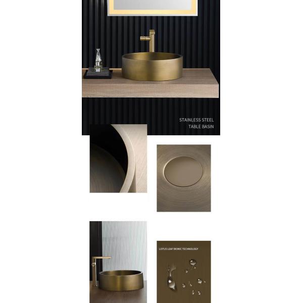 Bronze Color Table Top Bathroom Sink SUS304 Stainless Steel Material